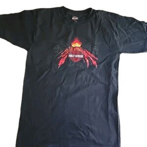 00's Harley Davidson T-shirt Flaming California Victorville Mens Large